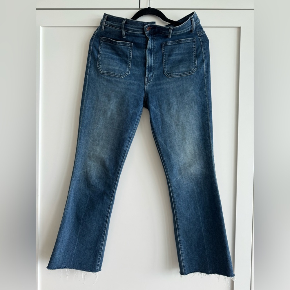 Mother Hustler Patch Pocket Ankle Fray size 30 in color Out for the evening